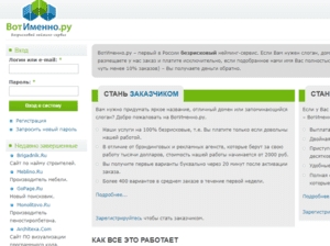 Нейминг-сервис ВотИменно.ру: обзор платформы и варианты заработка в интернете